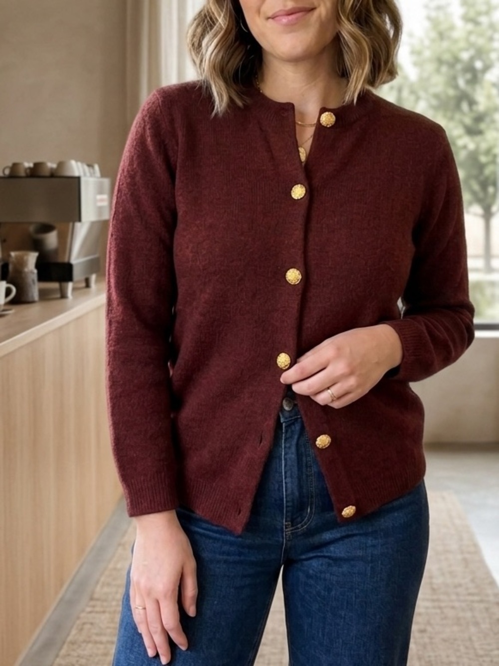 Ballantyne✨The Scotch House ✨100% Cashmere✨Cardigan✨Iconic Gold Buttons✨Small